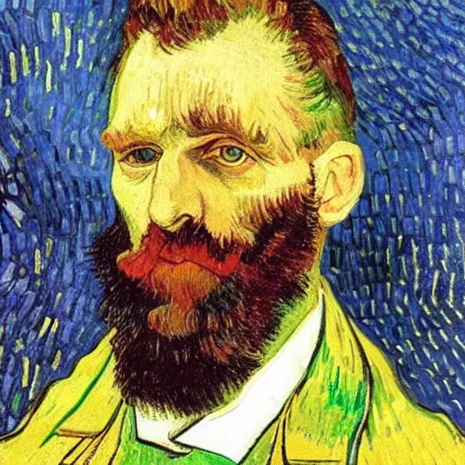 Image similar to portrait of herzl as a florist, long shot, painted by van gogh