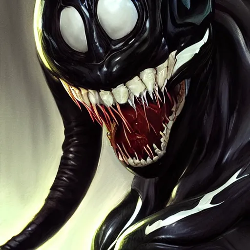 Image similar to venom the symbiote wearing gucci clothes | venom movie | cinematic lighting | award - winning | closeup portrait | by donato giancola and mandy jurgens and charlie bowater | featured on artstation | pencil sketch | sci - fi alien