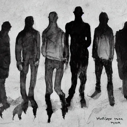 Image similar to a group of individuals lurking in the shadows