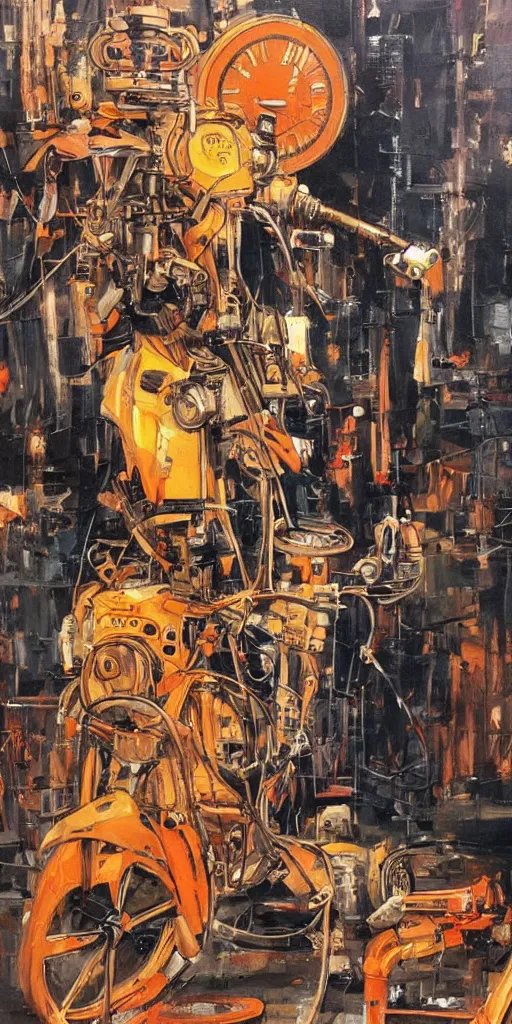 Prompt: oil painting scene from clock work orange art by kim jung gi