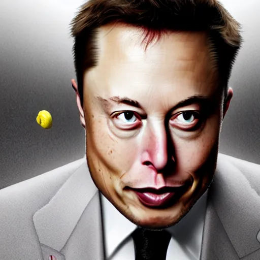 Image similar to elon musk with a lemon for a head, 8 k, sharp, high detail