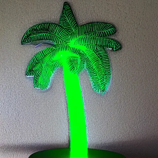 Image similar to a green neon light palm tree