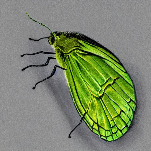 Image similar to a detailed portrait of a magic green moth, art illustration, incredibly highly detailed and realistic, 8 k, sharp focus