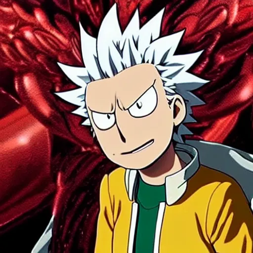 Image similar to Rick Sanchez in one punch man 4K detailed super realistic