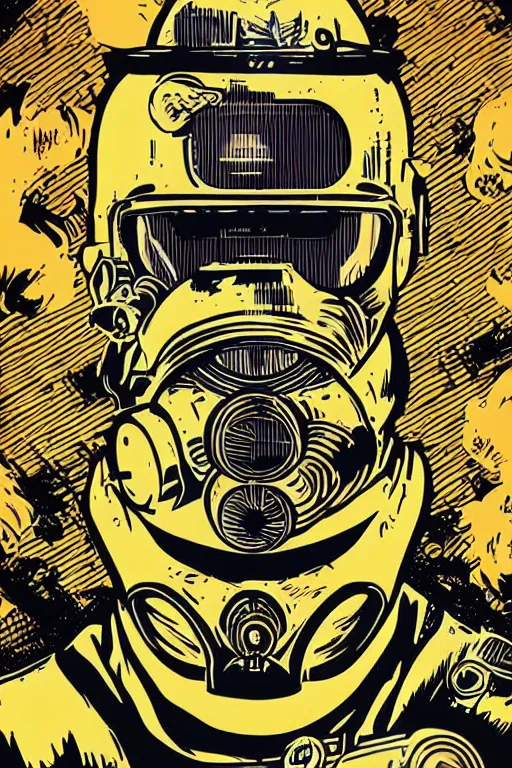 Image similar to fallout 7 6 retro futurist illustration art by butcher billy, sticker, colorful, illustration, highly detailed, simple, smooth and clean vector curves, no jagged lines, vector art, smooth andy warhol style