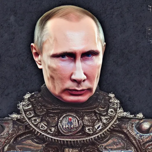 Image similar to degraded retard vlad putin photo - realistic, color image, hyper realistic, 2 k, highly detailed, occult art, by giger, fractal structure