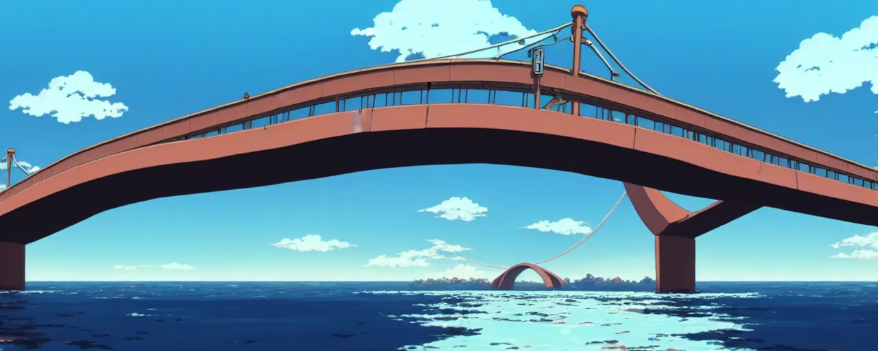 a footbridge, cinematic angle, studio Ghibli, | Stable Diffusion