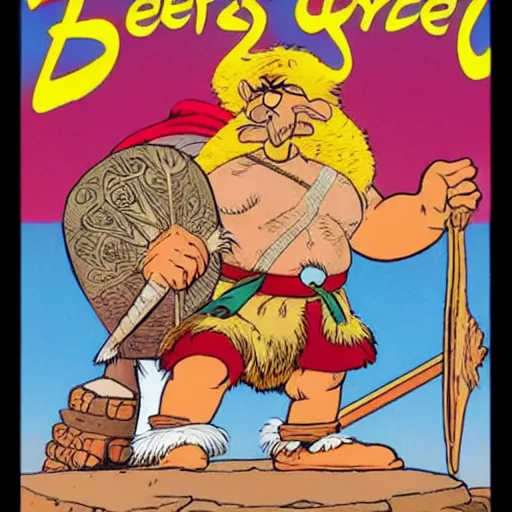 Image similar to Asterix & Obelix in the style of Jean Giraud, Moebius