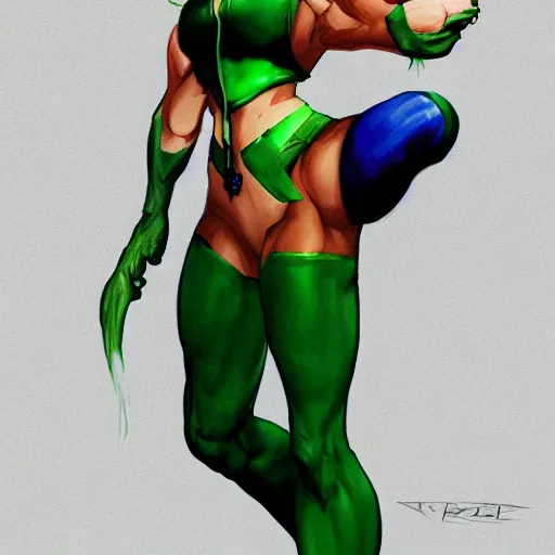 Image similar to cammy street fighter concept art by mars ravelo