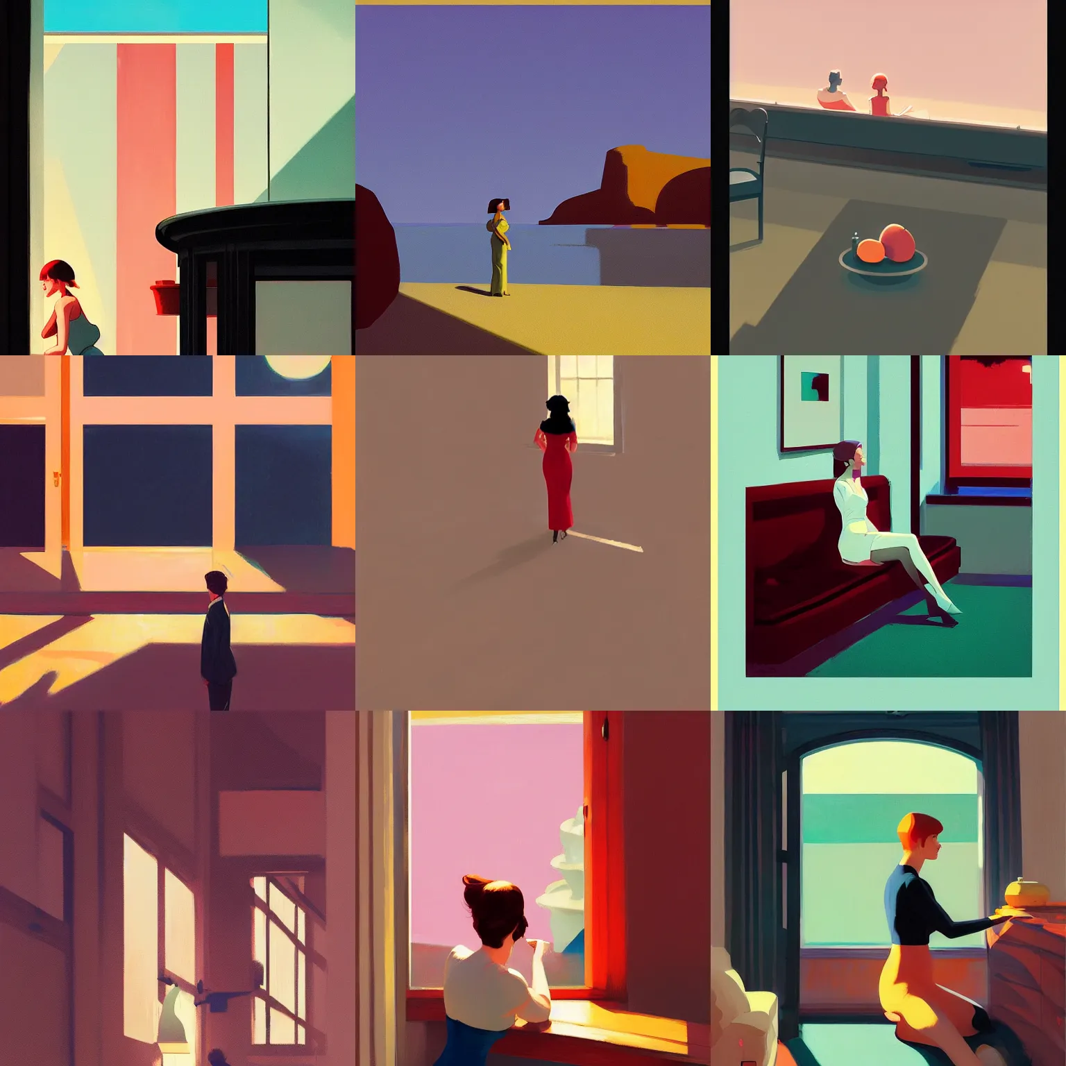 Prompt: 🍑 by atey ghailan and edward hopper