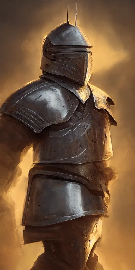 Prompt: A medieval knight, his armor gleaming in the sunlight, trending on artstation, portrait