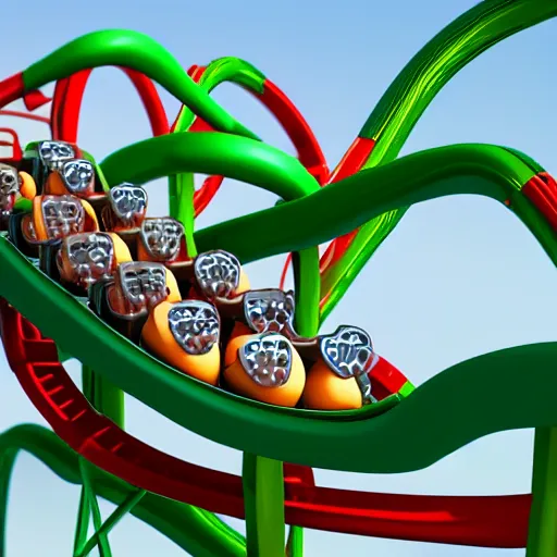 eggs having fun on roller coaster, wearing sunglasses Stable