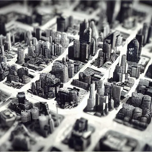 Image similar to cyperpunk city tilt shift