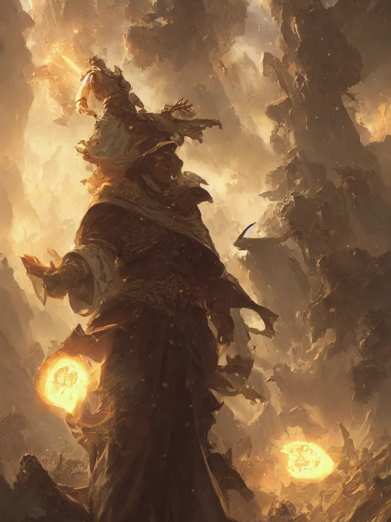 Image similar to saint thomas aquinas hearthstone art style, epic fantasy style art by Craig Mullins, fantasy epic digital art, epic fantasy card game art by Greg Rutkowski