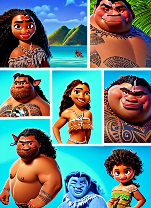 Moana & Maui (live action) - AI Photo Generator - starryai