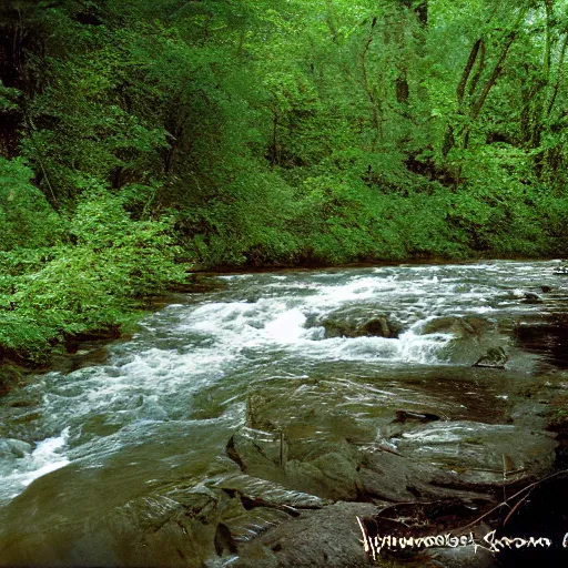 Prompt: cahaba river alabama, hymenocallis coronaria, kodak ektachrome e 1 0 0,