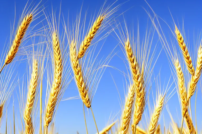 Prompt: photo with half a clear sky without clouds and half a yellow wheat field, hd, beautiful, perfect light, photorealism, highly detailed, symmetry