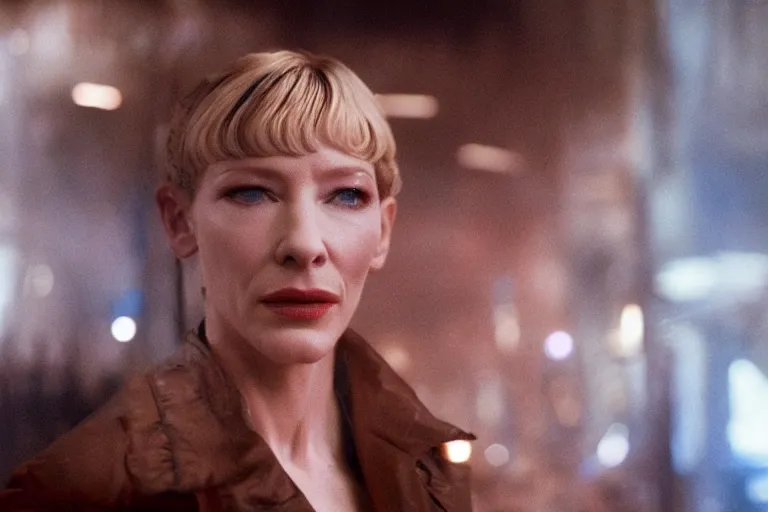 Image similar to cate blanchett in blade runner, movie still