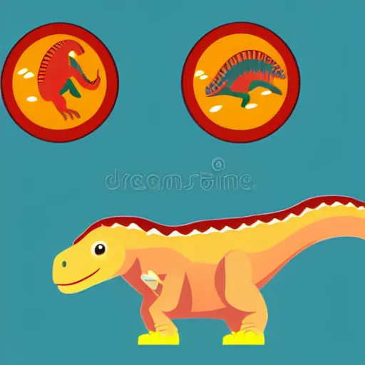 Prompt: dinosaur vector icon. isolated dinosaur, vector illustration. white background.