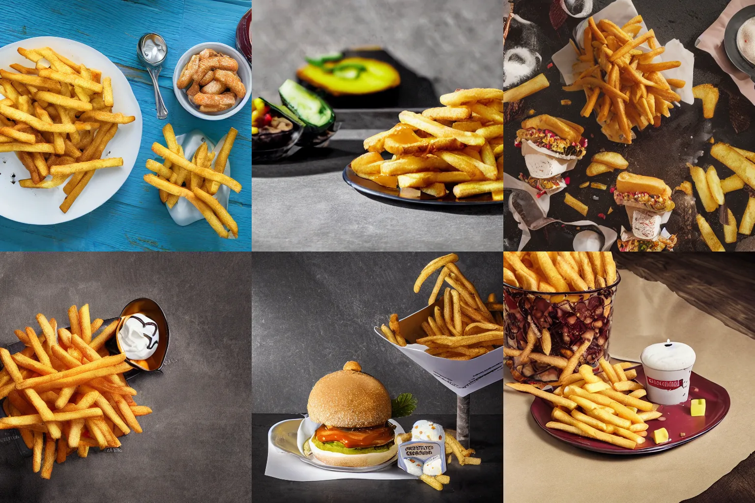 Prompt: a new pickle - based dessert at mcdonald's with a side of marshmallow fries, advertisement, food photography, studio lighting