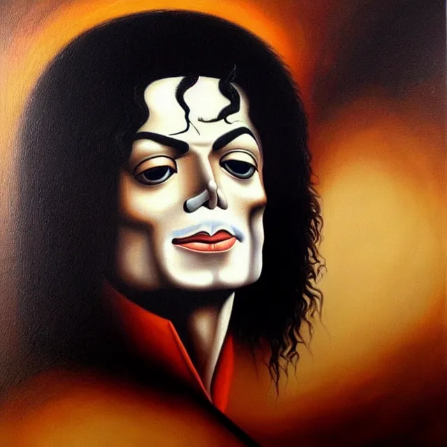 a beautiful painting michael jackson face, by leonardo | Stable ...