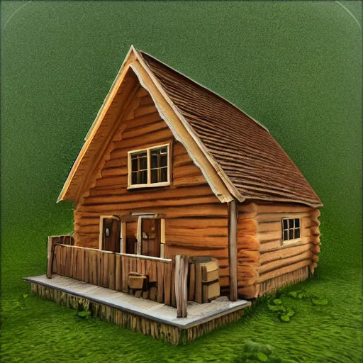 Prompt: wooden house, unreal engine