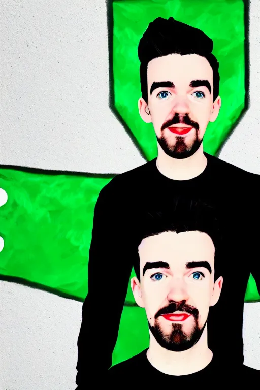 Prompt: Sean McLoughlin, Jacksepticeye, Irish Youtuber, solo portrait, background flag of ireland 🎨🖌️