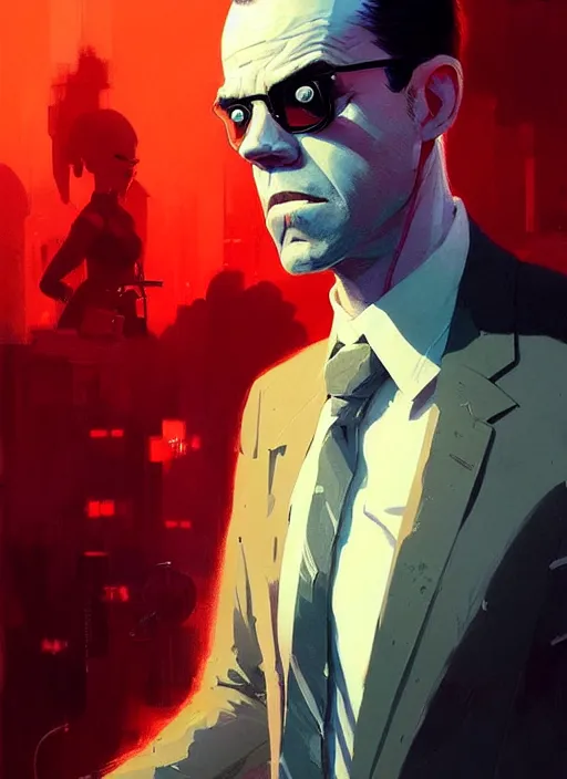 Image similar to highly detailed portrait of agent smith, epic, grandiloquent, photographic realistic background, by atey ghailan, by greg rutkowski, by greg tocchini, by james gilleard, by joe fenton, by kaethe butcher, trending on instagram, award winning details