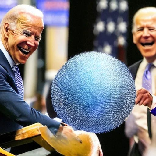 Prompt: Joe Biden unleashes his Kamehameha