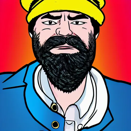 Image similar to captain haddock, rapper, gangster, digital art, 3 d