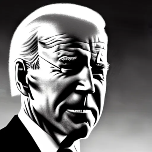 Image similar to Joe Biden looking sinister, by Tsutomu Nihei, highly detailed