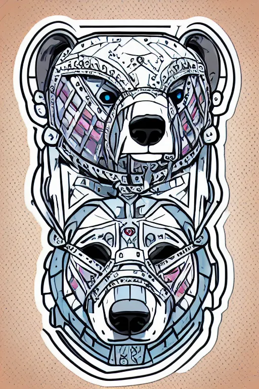 Image similar to Portrait of a polar bear in medieval armor, knight, medieval, sticker, colorful, illustration, highly detailed, simple, smooth and clean vector curves, no jagged lines, vector art, smooth