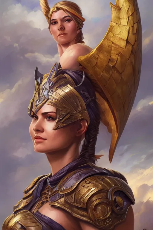 Image similar to amazon valkyrie athena, d & d, fantasy, portrait, highly detailed, headshot, digital painting, trending on artstation, concept art, sharp focus, illustration, art by artgerm and greg rutkowski and magali villeneuve