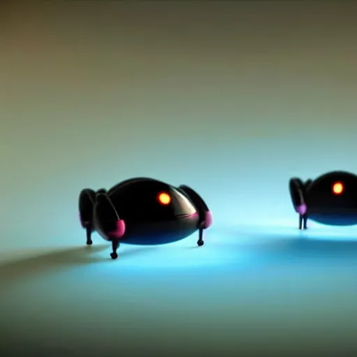 Image similar to promotional movie still wide - angle 3 0 m distance. nanorobots ( ( cat ) ) 1 million into the future ( 1 0 0 2 0 2 2 ad ). super cute and super deadly. nanorobots like disco music and dance - offs. cinematic lighting, dramatic lighting. in style from film fantasia, kubrick