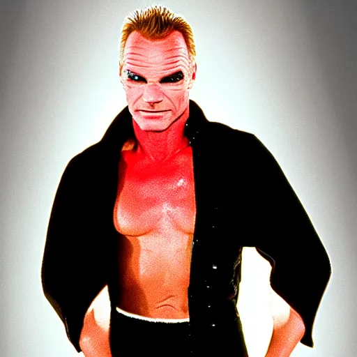 Image similar to nwo wrestler sting coming out into the ring from the entrance photo realistic high quality photo