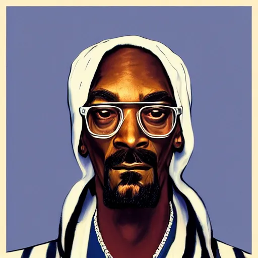 Prompt: a full portrait of Snoop Dogg in the aesthetic of Edward Hopper,
