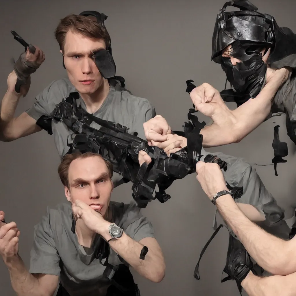 Image similar to jerma holding his chat hostage