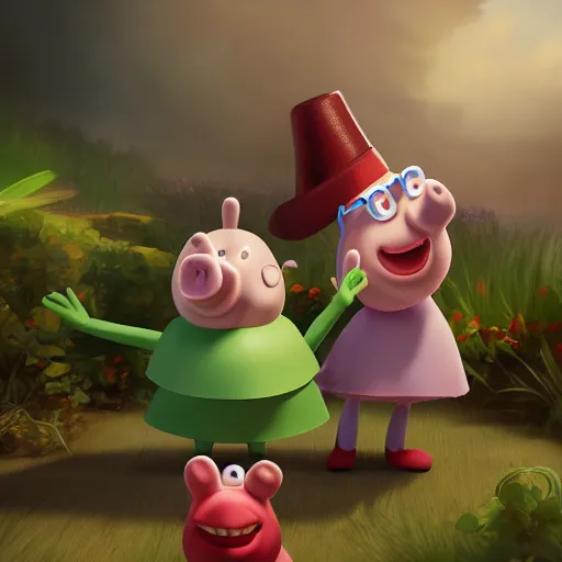 Image similar to blender 3 d rendition, vitorugo, carlos ortega elizalde, derek spears, rayn, daniel bel, ahmad merheb, peppa pig