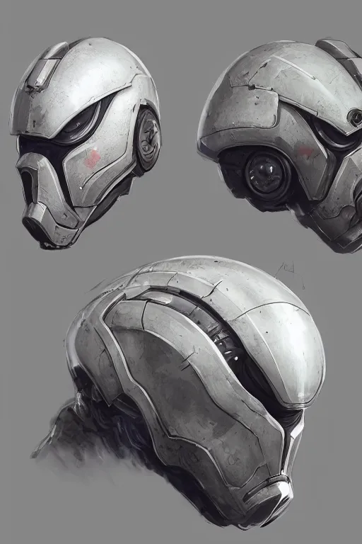 Image similar to sci - fi helmet concept by yintion j - jiang geping, lineart, oil painting, bungie, valve, neill blomkamp, concept sketches, rejected concepts, digital painting, highly detailed, artstation, sharp focus