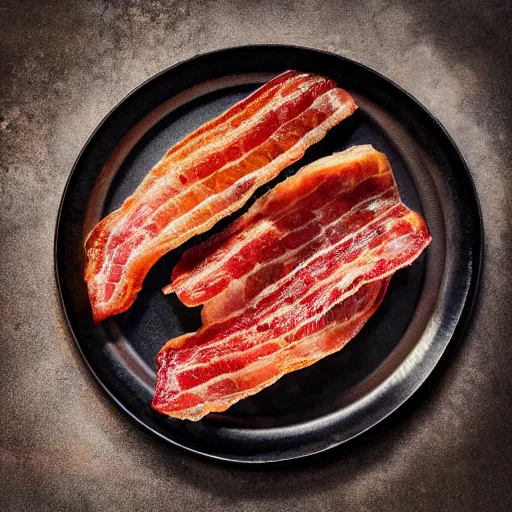 Prompt: high resolution photo of bacon, michelin star, very tasty, food photography, instagram, trending