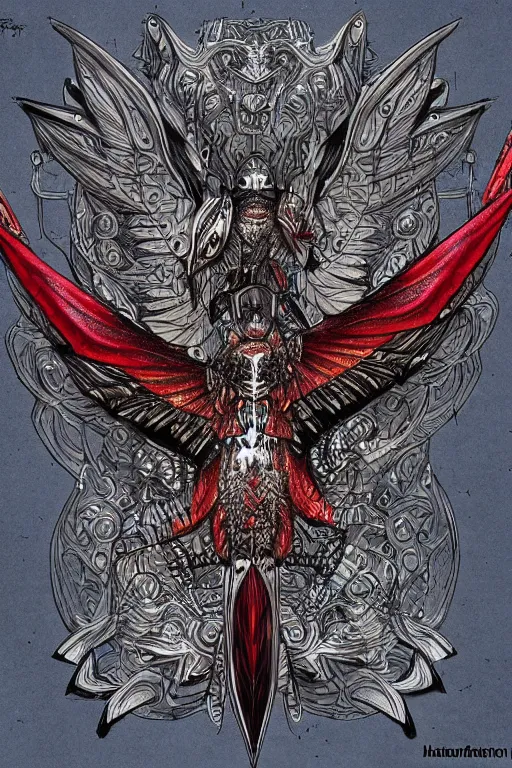 Image similar to armoured warrior hummingbird monster, symmetrical, highly detailed, digital art, hummingbird themed armour, sharp focus, trending on art station, kentaro miura manga art style