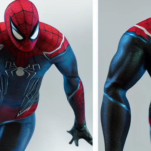 Image similar to black spider - man suit with white web lining, cinematic, volumetric lighting, realistic, hyperdetailed, photorealistic, photograph