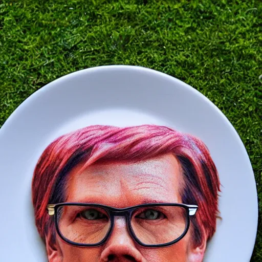 Image similar to kevin bacon as a slice of side bacon on a plate with eggs