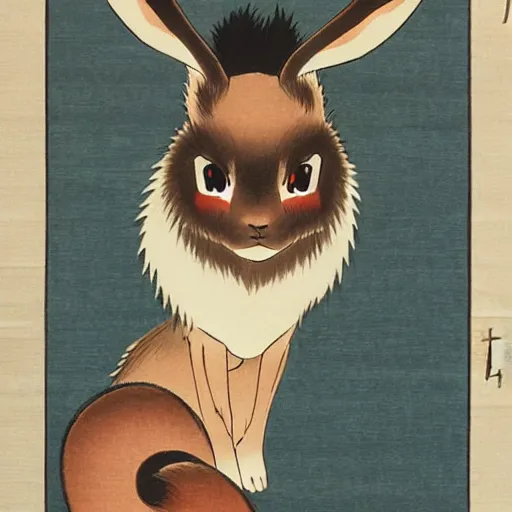 Image similar to Beautiful Ukiyo-e painting of an Eevee