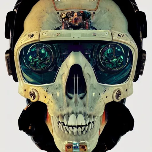 Prompt: portrait of a space pirate skull. intricate abstract. cyberpunk, vhs glitch. iridium visor, full face VR broken helmet. intricate artwork. nightmare fuel. terrifying ghost in the shell. empty oxygen tank. warhammer 40k crimes against humanity. sci-fi knight rider k2000 led. by Tooth Wu, wlop, beeple, dan mumford. octane render, trending on artstation, greg rutkowski very coherent symmetrical artwork. cinematic, hyper realism, high detail, octane render, 8k, iridescent accents, black and white