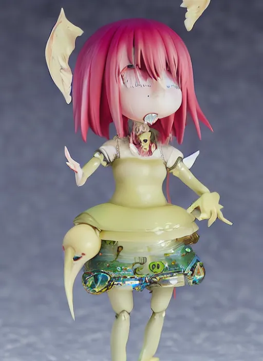 Prompt: a dramatic emotional hyperrealistic pop surrealist oil panting of a sad sobbing kawaii vocaloid figurine caricature with pretty sparkling anime eyes sobbing red in the face ugly crying with tears and snot featured on dark crystal by arthur szyk made of madballs