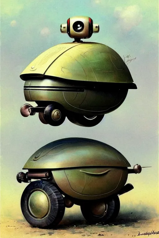 Image similar to ( ( ( ( ( 1 9 5 0 s retro future android robot fat robot turtle wagon. muted colors., ) ) ) ) ) by jean - baptiste monge,!!!!!!!!!!!!!!!!!!!!!!!!!