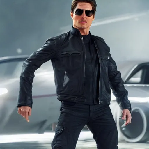 Prompt: first picture of tom cruise as evil racer in new fast and the furious movie, ( eos 5 ds r, iso 1 0 0, f / 8, 1 / 1 2 5, 8 4 mm, postprocessed, crisp face, facial features )