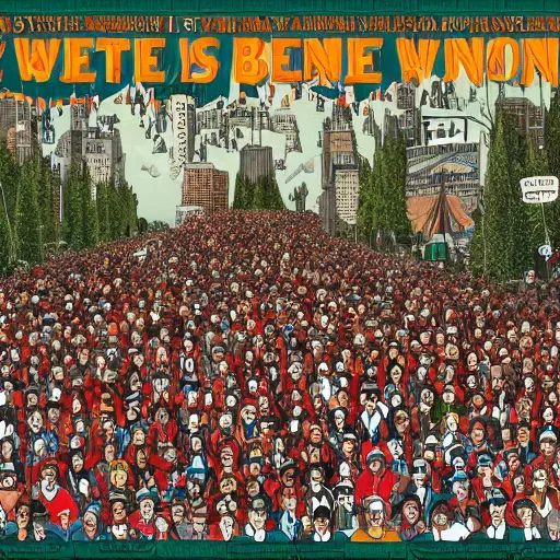 Image similar to where is bernie, in the style of a where's waldo