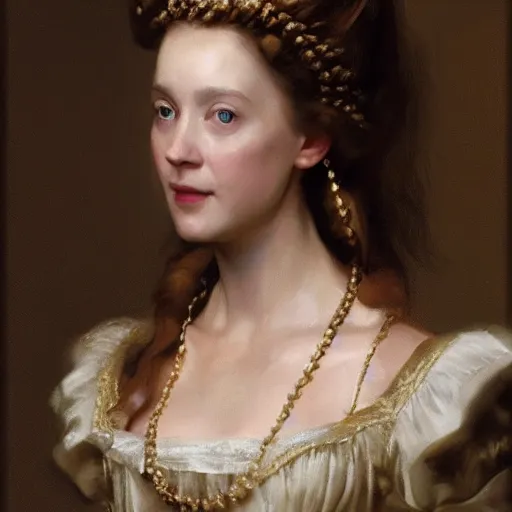 Image similar to 1 7 th century duchess, wow 4 k detail fantasy, cgsociety, matte painting, wow, realistic materials, photo realistic, postprocessing, 8 k hd detailed oil painting, by john singer sargent and craig mullins